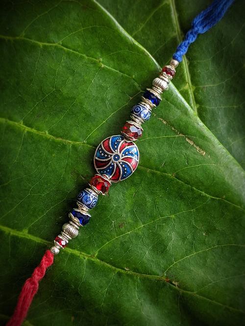 multi colored handcraft thread rakhi - 17892421 - Very Small Image - 1