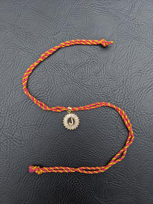 pink gold plated thread rakhi - 17892497 - Very Small Image - 1