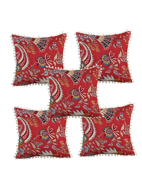 indhome life reversible premium cotton cushion covers- 'japuri printed' , traditional katha work embroider collection - 17892844 - Very Small Image - 1