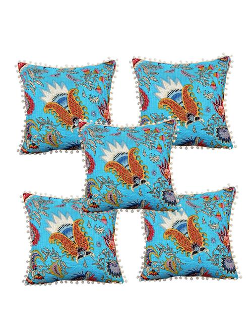 indhome life reversible premium cotton cushion covers- 'japuri printed' , traditional katha work embroider collection - 17892853 - Very Small Image - 1