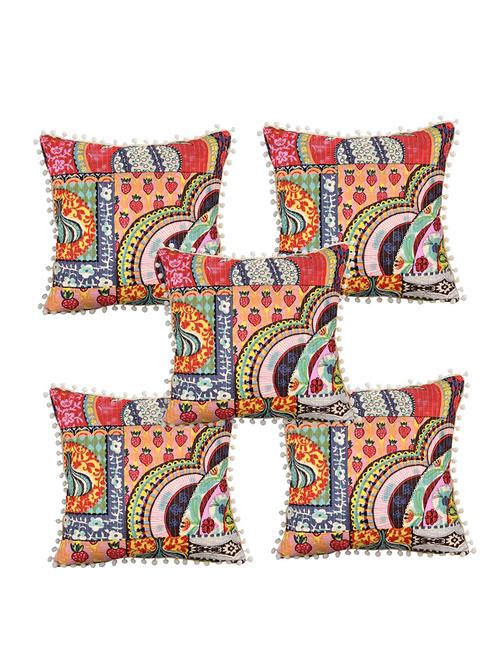 indhome life reversible premium cotton cushion covers- 'japuri printed' , traditional katha work embroider collection - 17892856 - Very Small Image - 1