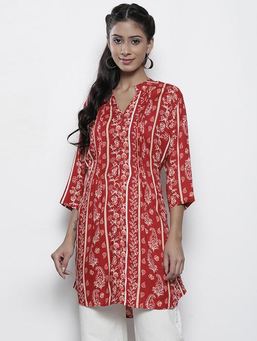 tie back floral tunic - 17893294 - Very Small Image - 1