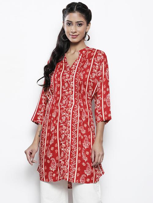 tie back floral tunic - 17893344 - Very Small Image - 1