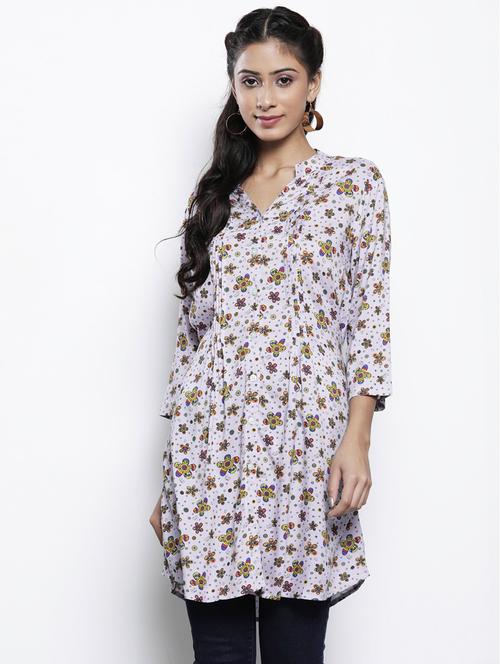 tie back floral tunic - 17893346 - Very Small Image - 1