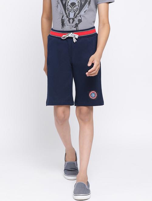 blue solid three fourth shorts - 17893358 - Very Small Image - 1