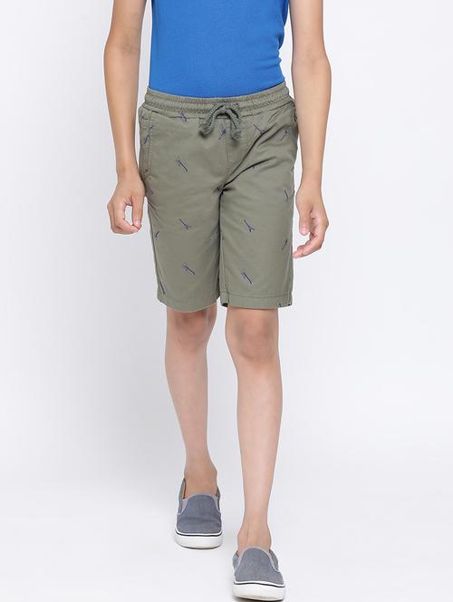 olive green printed three fourth - 17893383 - Very Small Image - 1
