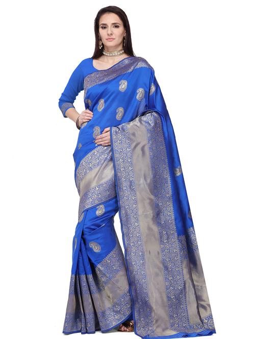 jacquard banarasi saree with blouse - 17893536 - Very Small Image - 1