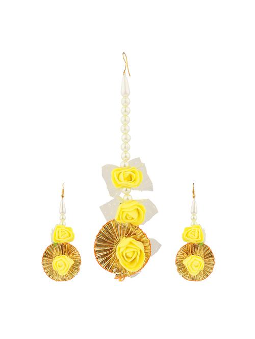 flower mangtikka with earring set - 17894176 - Very Small Image - 1