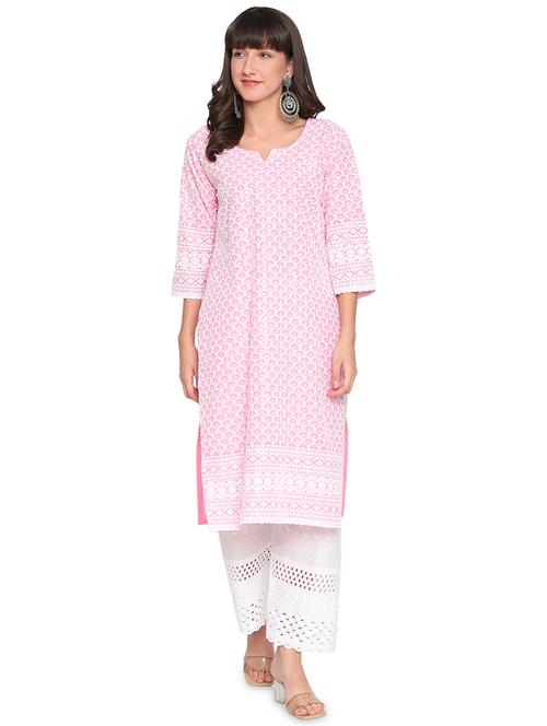 chikankari straight kurta - 17894220 - Very Small Image - 1
