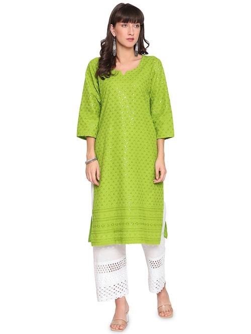 chikankari straight kurta - 17894242 - Very Small Image - 1