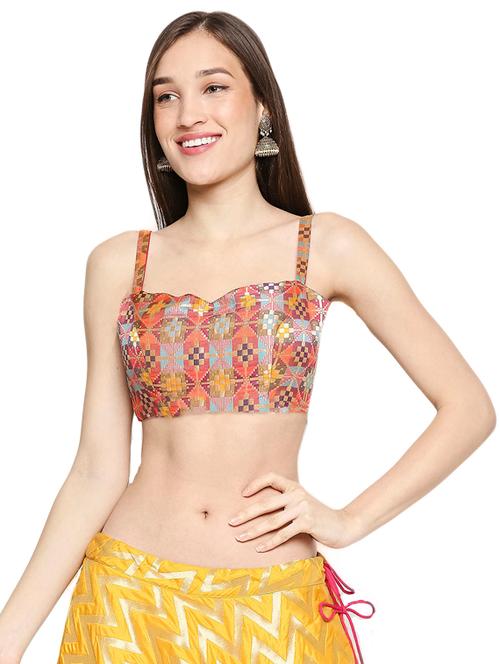 multi colored cotton blend printed blouse - 17894389 - Very Small Image - 1