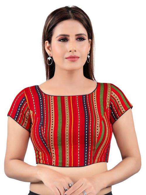 red cotton printed blouse - 17894499 - Very Small Image - 1