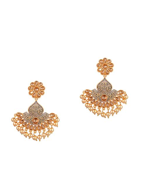 grey metal chandballi earring - 17894932 - Very Small Image - 1
