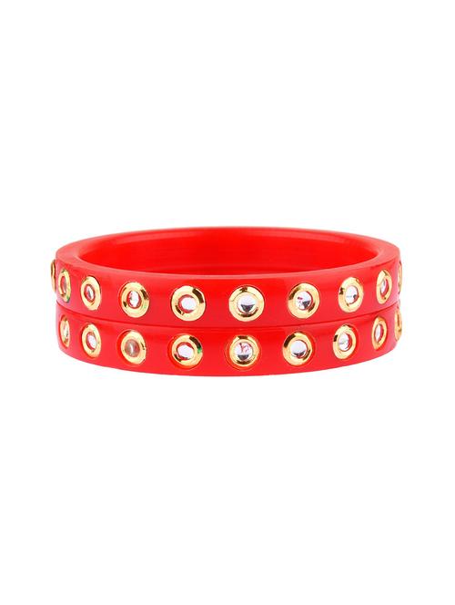 crystal studded acrylic bracelet bangles set (2pc) - 17895016 - Very Small Image - 1