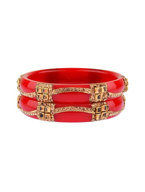 crystal studded acrylic bracelet bangles set (2pc) - 17895025 - Very Small Image - 1
