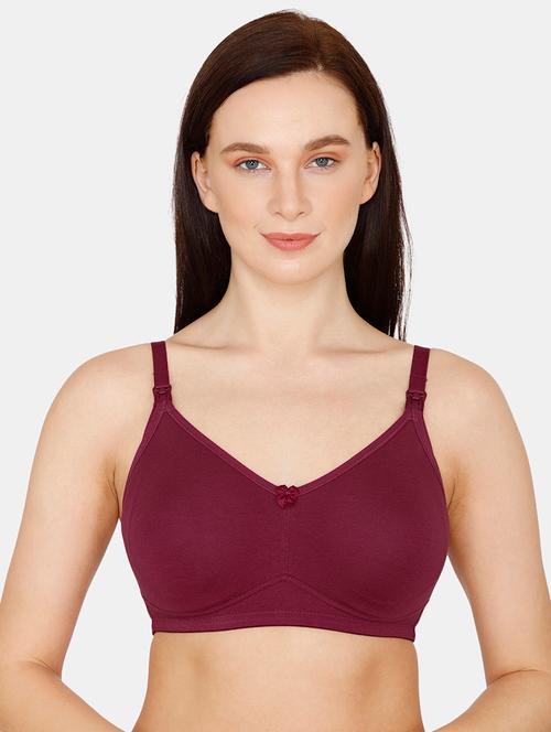 maroon solid maternity/nursing bra - 17895217 - Very Small Image - 1