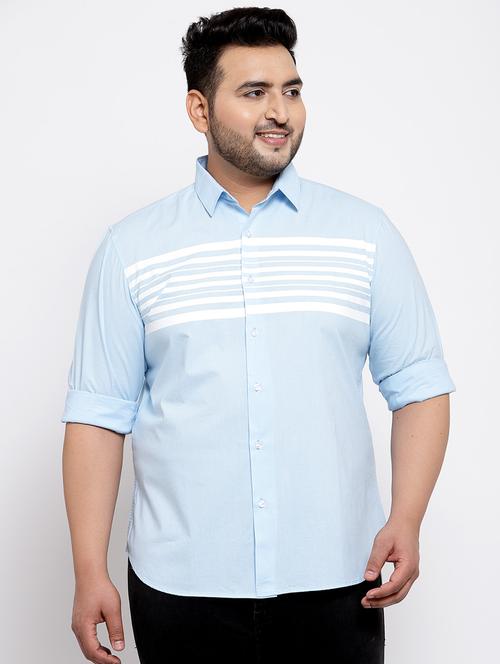 plus blue striped casual shirt - 17895253 - Very Small Image - 1