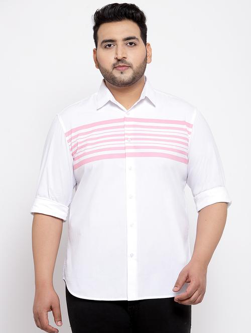 plus white striped casual shirt - 17895255 - Very Small Image - 1