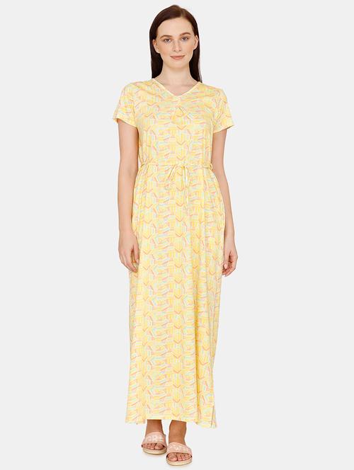 tie front printed nighty - 17895552 - Very Small Image - 1