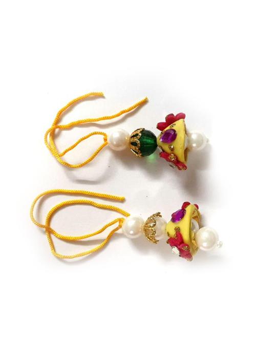 floral bead work chuda thread rakhi - 17895602 - Very Small Image - 1