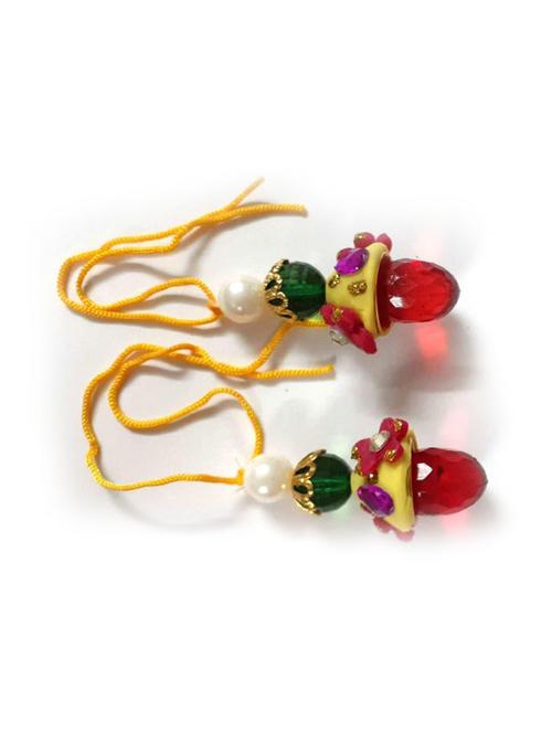 floral bead work chuda thread rakhi - 17895607 - Very Small Image - 1