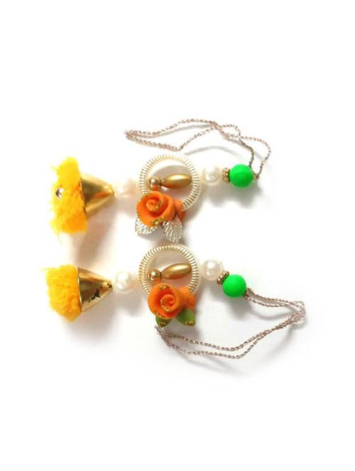 floral bead work chuda thread rakhi - 17895615 - Very Small Image - 1