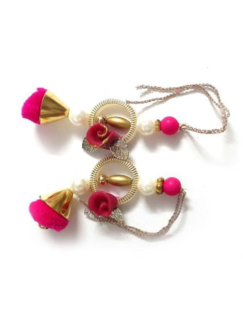 floral bead work chuda thread rakhi - 17895616 - Very Small Image - 1