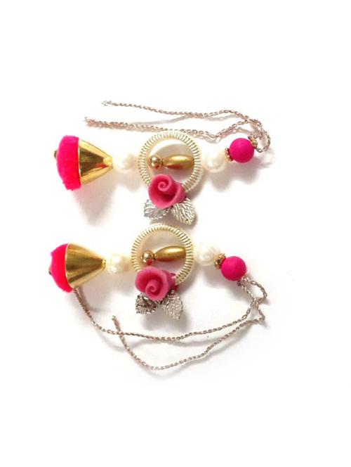 floral bead work chuda thread rakhi - 17895617 - Very Small Image - 1