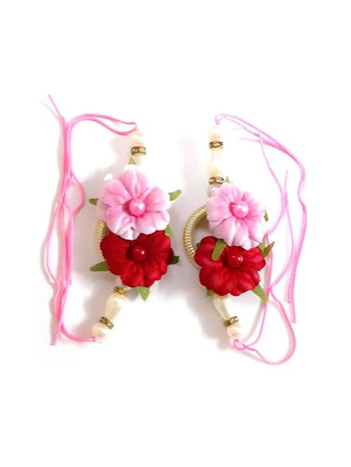 floral bead work thread rakhi - 17895634 - Very Small Image - 1