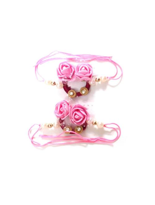 floral bead work thread rakhi - 17895637 - Very Small Image - 1