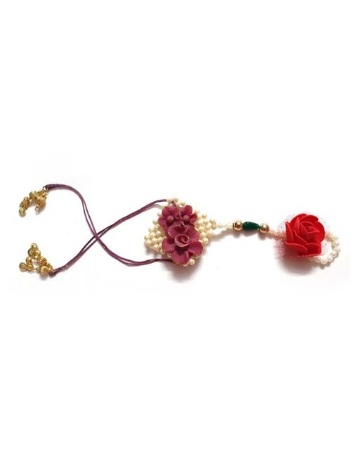 floral bead work handcrafted thread rakhi - 17895716 - Very Small Image - 1