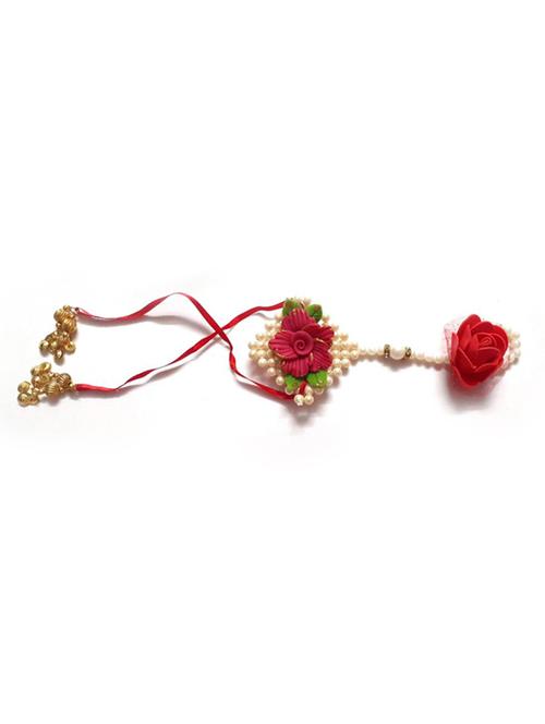 floral bead work handcrafted thread rakhi - 17895721 - Very Small Image - 1