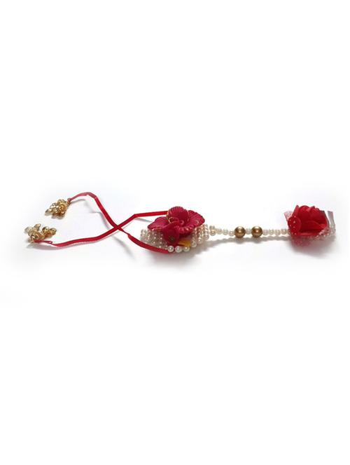 floral bead work handcrafted thread rakhi - 17895724 - Very Small Image - 1