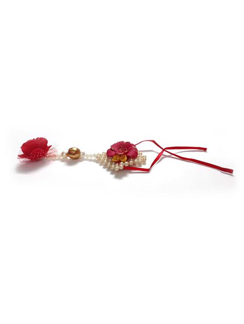 floral bead work handcrafted thread rakhi - 17895726 - Very Small Image - 1