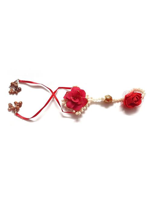floral bead work handcrafted thread rakhi - 17895731 - Very Small Image - 1