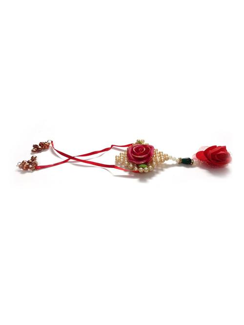 floral bead work handcrafted thread rakhi - 17895734 - Very Small Image - 1