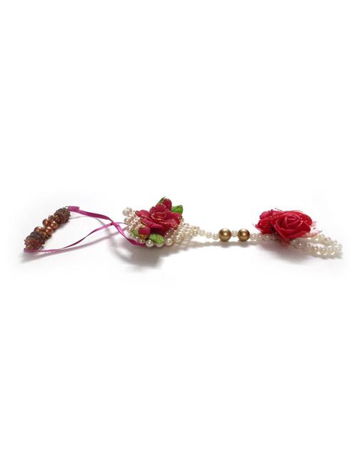 floral bead work handcrafted thread rakhi - 17895738 - Very Small Image - 1