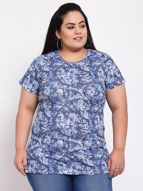 round neck floral plus tee - 17895985 - Very Small Image - 1