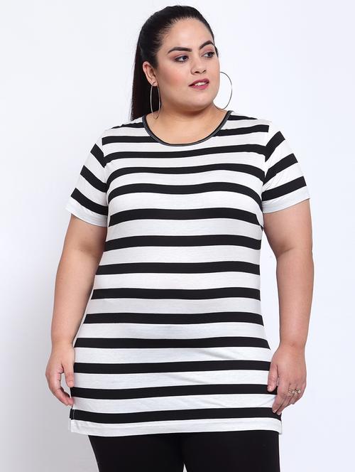 round neck striped plus tee - 17895986 - Very Small Image - 1
