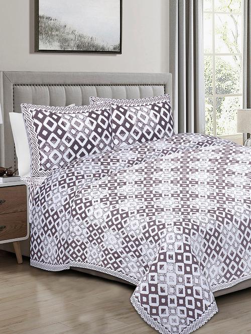 texstylers 100% cotton 120x120 inches super king size jaipuri print bedsheet with 2 pillow covers - 17896767 - Very Small Image - 1