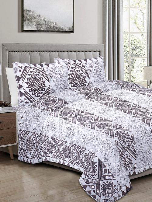 texstylers 100% cotton 120x120 inches super king size jaipuri print bedsheet with 2 pillow covers - 17896771 - Very Small Image - 1