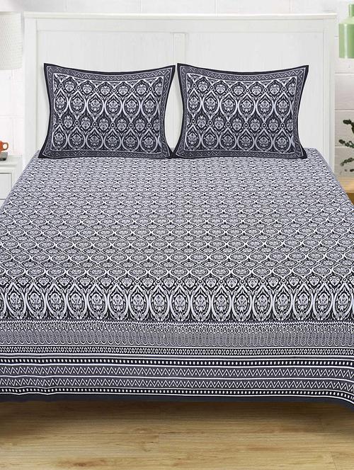 texstylers 100% cotton 120x120 inches super king size jaipuri print bedsheet with 2 pillow covers - 17896788 - Very Small Image - 1