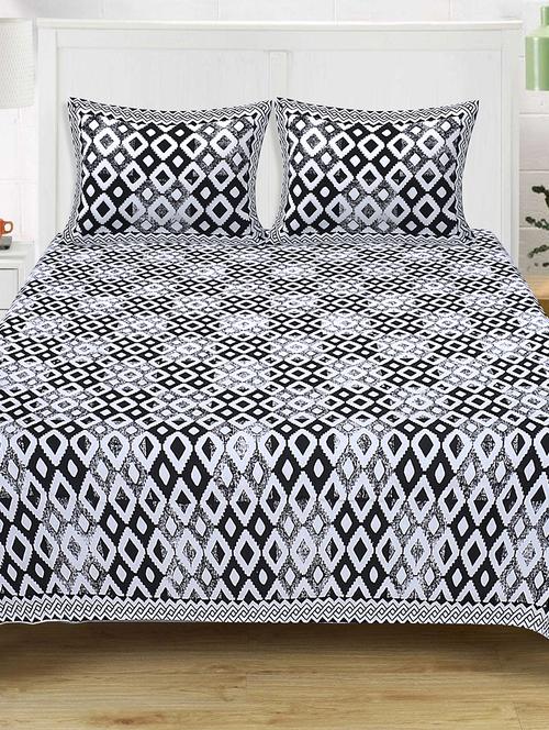 texstylers 100% cotton 120x120 inches super king size jaipuri print bedsheet with 2 pillow covers - 17896794 - Very Small Image - 1