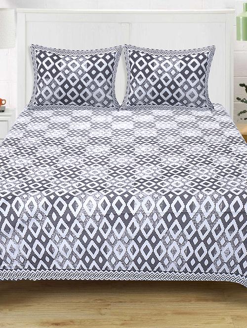 texstylers 100% cotton 120x120 inches super king size jaipuri print bedsheet with 2 pillow covers - 17896795 - Very Small Image - 1