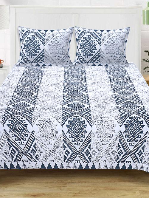 texstylers 100% cotton 120x120 inches super king size jaipuri print bedsheet with 2 pillow covers - 17896801 - Very Small Image - 1