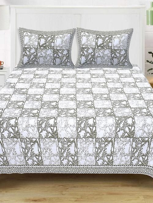 texstylers 100% cotton 120x120 inches super king size jaipuri print bedsheet with 2 pillow covers - 17896804 - Very Small Image - 1