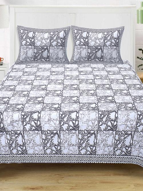 texstylers 100% cotton 120x120 inches super king size jaipuri print bedsheet with 2 pillow covers - 17896806 - Very Small Image - 1