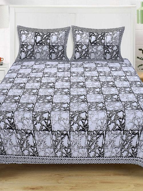 texstylers 100% cotton 120x120 inches super king size jaipuri print bedsheet with 2 pillow covers - 17896807 - Very Small Image - 1