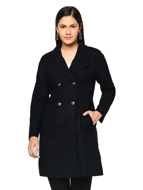 tie front solid trench/overcoat coat - 17896885 - Very Small Image - 1