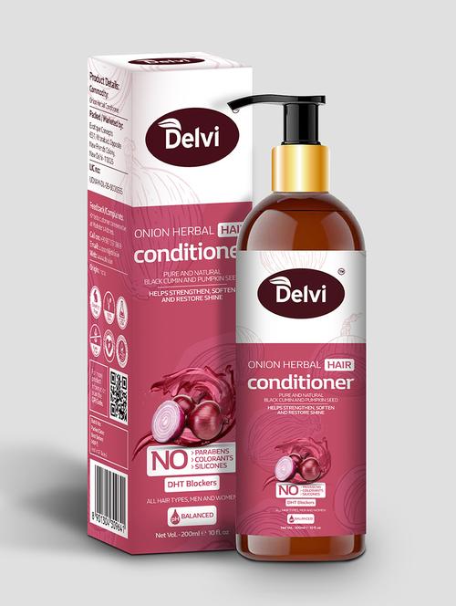 onion herbal hair conditioner for smooth & shiny hair – no paraben, no silicones & no artificial colour (200ml) - 17897442 - Very Small Image - 1